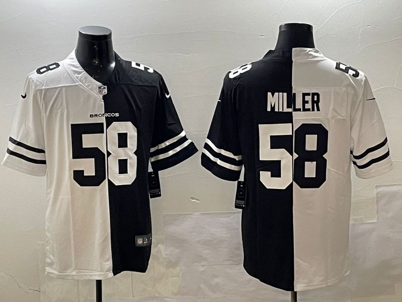 Men Denver Broncos 58 Miller White Black Fashion 2025 Nike Limited NFL Jersey style 1